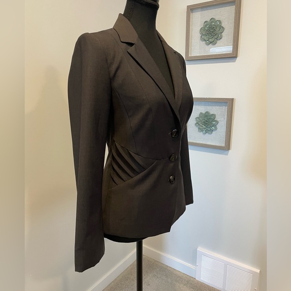 Le Chateau Charcoal Women's Tailored Wool Blazer EUC - Picture 3 of 15